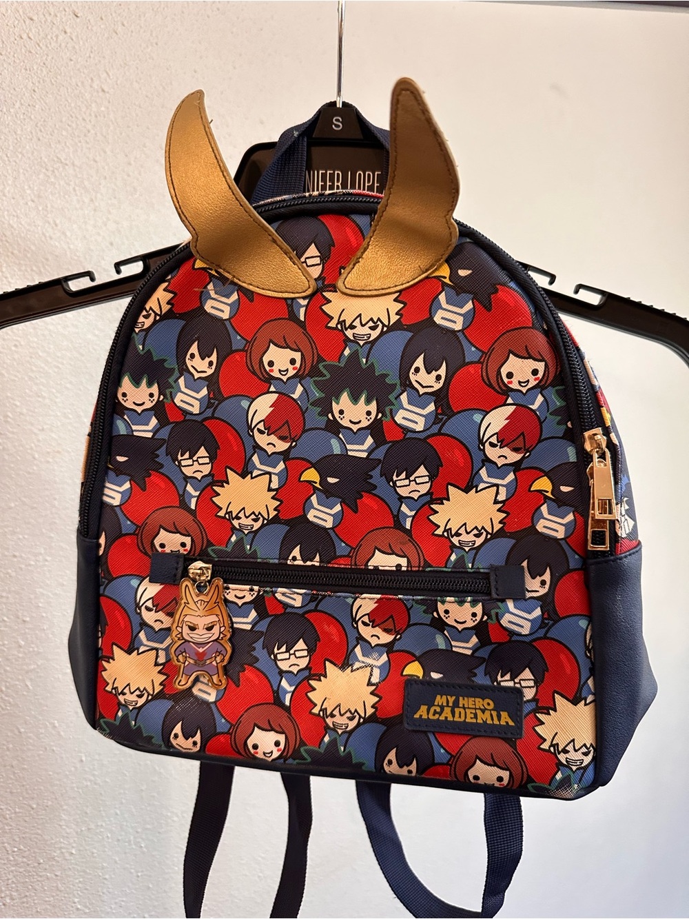 My Hero Academia Kids Navy & Red Character Mini Backpack with Gold Horns